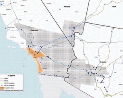 Figure 4 DOE’s designated Southwestern Energy Corridor in southern California, southern Nevada and southwestern Arizona