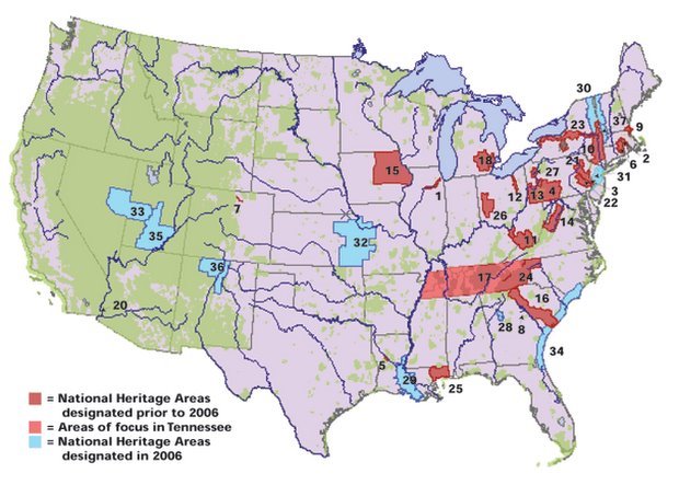 Figure 8. National Heritage Areas in the United Stateshttp://www.nps.gov/history/heritageareas/VST/INDEX.HTM