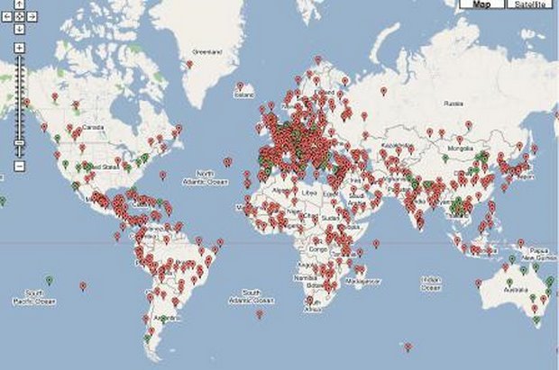 Figure 4. Map of UNESCO’s World Heritage Sites http://thesalmons.org./lynn/world.heritage.html